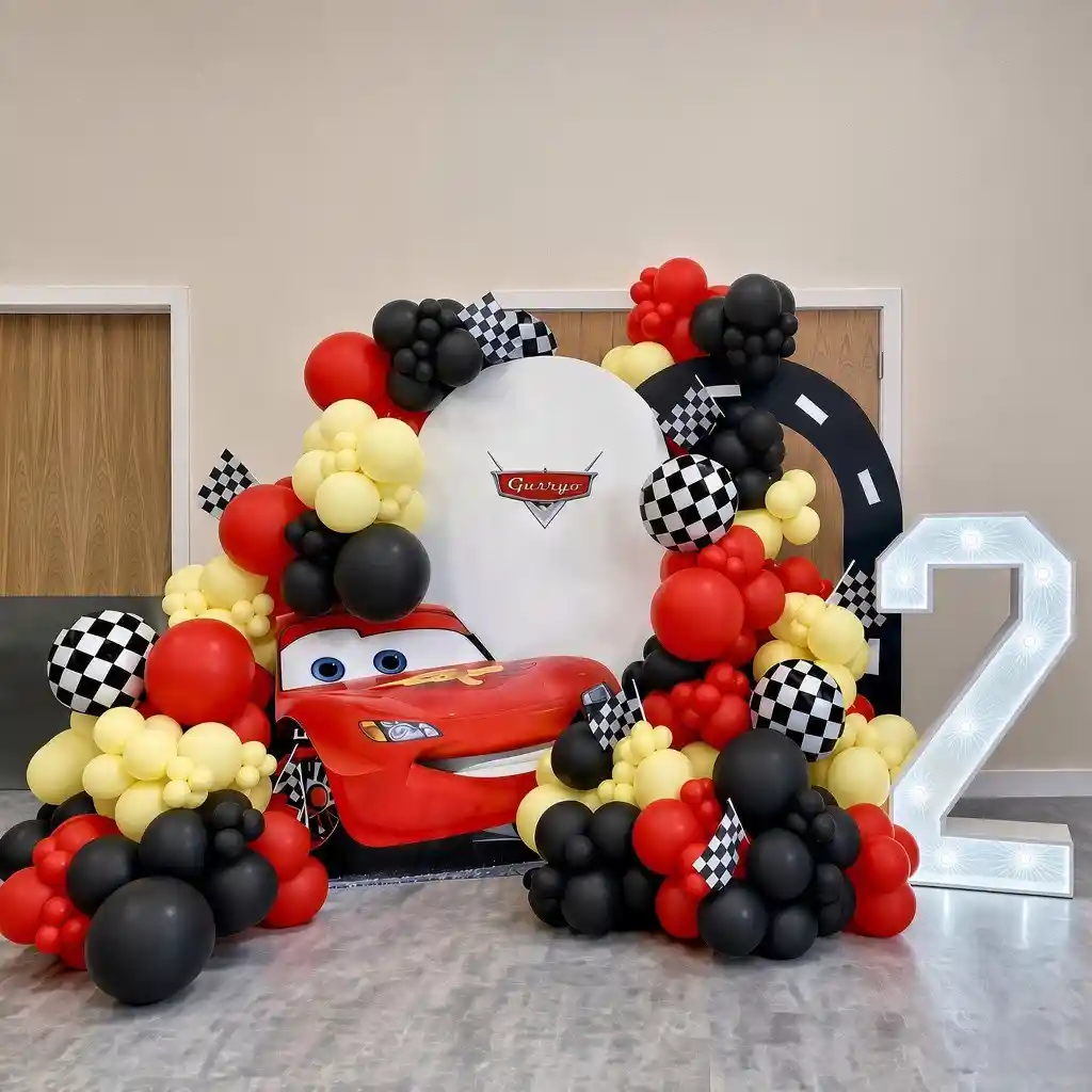 Red McQueen Car Themed Birthday Balloon